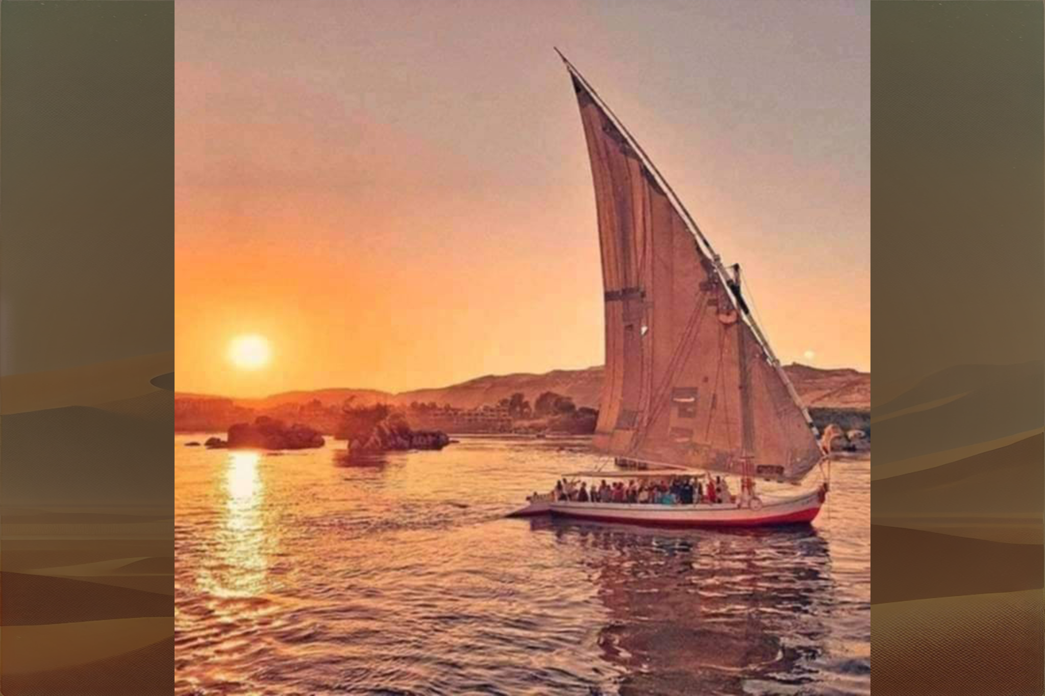 Unforgettable Sunsets and Starry Nights </br> As day turns to night, the Nile offers one of the most magical views in the world. Watch the sun set over the river’s tranquil waters and, as the sky darkens, be mesmerized by the stars as they light up the desert night. Every evening on the Nile is an unforgettable experience.